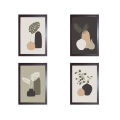 Set of 4 Trendy Design Shapes Framed Art Prints with Glass 12 x 8 Inches Wall Art Posters for Wall Decor Wall Hangings - White Frame | Ready To Hang. 