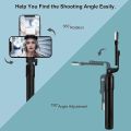 Original R1s Bluetooth Selfie Sticks Tripod with Remote and Selfie Light, 4-in-1 Multifunctional Selfie Stick Tripod Stand Compatible with iPhone/OnePlus/Samsung/Realme & All Smartphones (Black). 