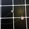 Zircon Pendant Shiny Choker For Women Fishline Necklace Transparent Invisible Line. 