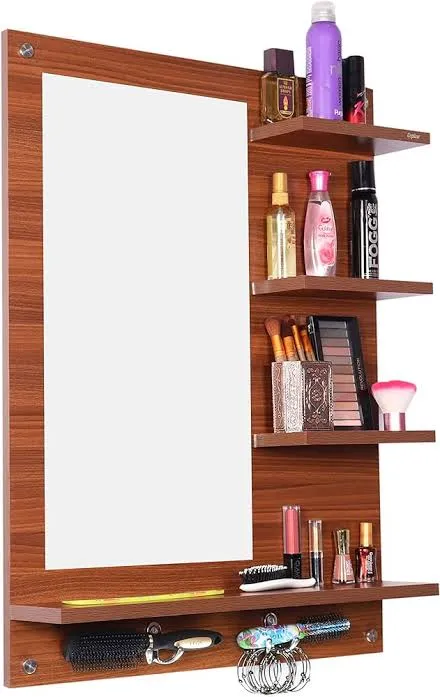 white christmas dresses Minimalist Wall-Mounted Dressing Table with a Round Mirror and a Match –  AWD Store UAE متجر العوض main image 0