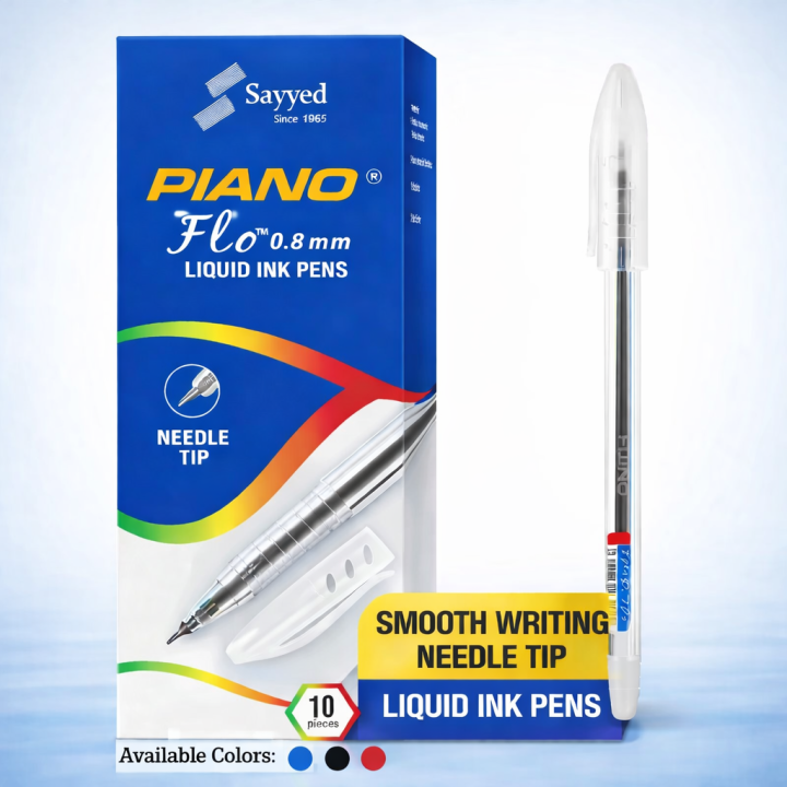 Piano Ink PIANO Flo Liquid Ink Pens 0.8mm – Needle Tip Smooth Writing Pens - Pack ...