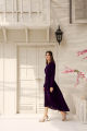 Purple velvet dress. 