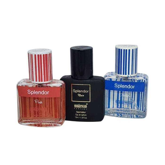 Premium Splendor Mini Perfumes Set for Men & Women – 15ml | Long Lasting Pocket Fragrance | 4 Variants: Sport, Noir, Pink & Ocean