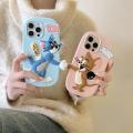 【Ready stock+COD】 Funny Cartoon Tom and Jerry Handshake Phone Case Suitable For iPhone 16 15 14 13 12 Pro Max Kawaii 3D Anti Drop Cover. 