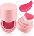 Heart Stamp Blush, Stamp Blush with Heart Shaped Applicator, Air Cushion Blusher, Moisturizing Cheek Tint Blushers for Cheeks Make Up. 