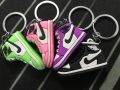 4Pcs Air Jordan Shoes Sneakers Keychain (PACK of 4) - (Black/Purple/Pink/Green) PVC Keychains- AirKick Mini Keychain: Sneaker - Inspired Style for Your Everyday Keys (PACK of 04). 