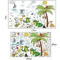 Beach Kids Wall Stickers Colorful Zoo Animal Wall Paper  Removable Vinyl Wall Decal Sticker PVC Wall Art Mural For Kids Room. 