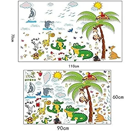 Beach%20Kids%20Wall%20Stickers%20Colorful%20Zoo%20Animal%20Wall%20Paper%20%20Removable%20Vinyl%20Wall%20Decal%20Sticker%20PVC%20Wall%20Art%20Mural%20For%20Kids%20Room%20-%20Image%202