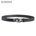 ECHIDNA Black Accessory for Jeans Stylish Unisex Black Jeans Belt with Metal Buckle Adjustable Length Faux Leather Waistband for Men Women Multi Holes Design for Trendy Fashion Accessory Unisex Black Belt. 