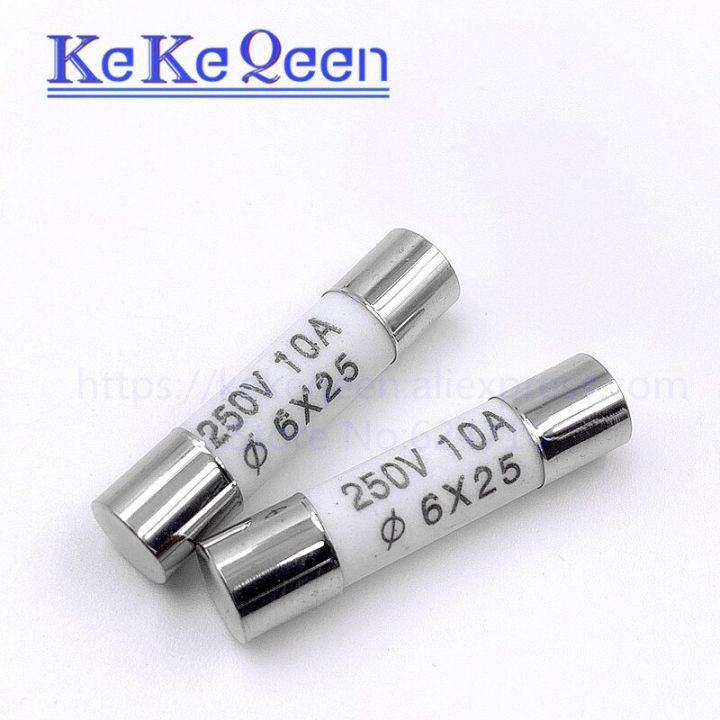 【Universal Car Parts Store】5pcs 6*25mm ceramic fuse 6*25 Ceramic insurance tube 6x25MM 0.5A 1A 2A 3A 5A 8A 15A 20A 25A 30A RO57 fuse BS1362