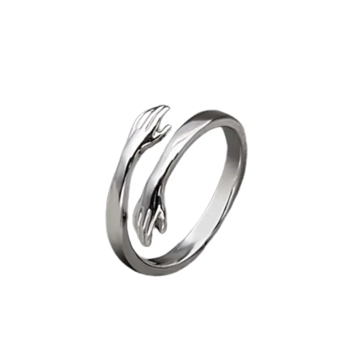 Hug Type Rings Loving Couple Hug Rings - Adjustable Retro Hug Style Rings for Men and ...