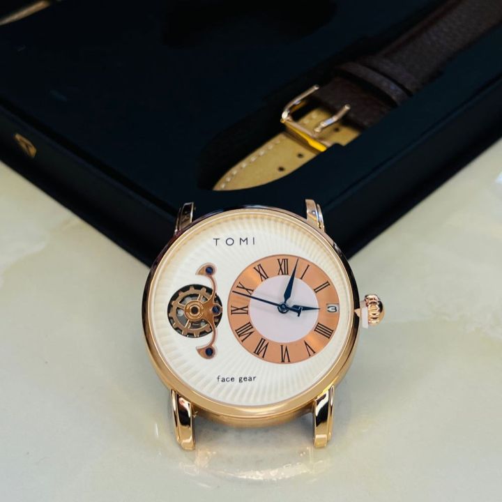 TOMI T104 Face Gear Watch Dual Strap Men's Watch Round Shap Dial Fashion Wrist Watch For Men