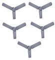 Pack of 05 Fan Cover Set - Ceiling Fan Blades & Motor Washable and Dust Proof Cover Grey. 