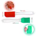 Pack of 2 - Spatula & BBQ Oil Brush , BBQ brush , High Heat Resistant with Transparent Handle For Cooking/Baking, Mini Small Size , Silicone Brush and Spatula Pair - 2 in 1 set. 