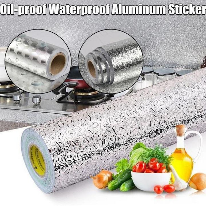 Waterproof Oil Proof Aluminum Foil Sticker Self Adhesive Wallpaper Kitchen Stove Wall Stickers