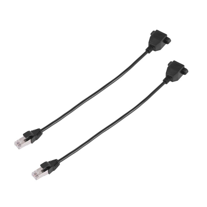 2X RJ45 Female to Male Adapter Network Extension Cable Panel Mount 27cm