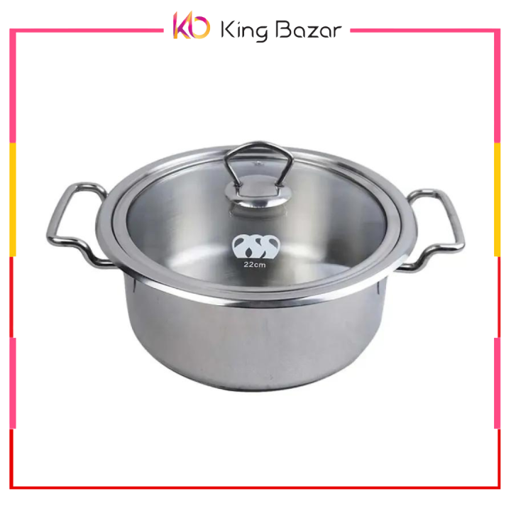 Alpha Stainless Steel Daikchi Casserole Handi - Heavy Weight Double Bottom Pot