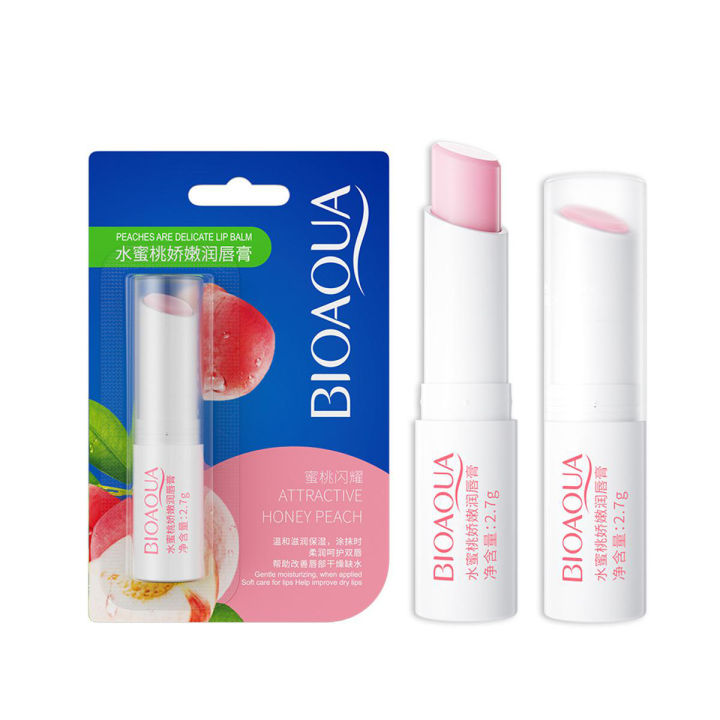 BIOAQUA Moisturizing Refreshing Attractive Honey Peach Lip Balm BQY22095, 2.7g