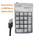SunRace USB External Numpad | 2.0 USB Numeric Keypad 2x USB Ports. 