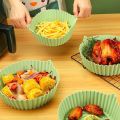New Reusable Round Shape Silicone Airfryer Pan Liner Griddle Reusable BBQ Pot Easy CleanAccessories Pizza  Grill Mat Air Fryers Non-Stick Oven Baking Tray Fried Chicken Airfryer Silicone Basket. 