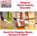 Clever Cutter, Food Scissors with Cutting Board, Smart Multi Function 2 in 1 Stainless Steel Clever Cutter and Safety Buckle, Built-in-Use for Quick and Easy Cutting as Food Shears, Vegetable Slicer, Fruit Cutter,. 