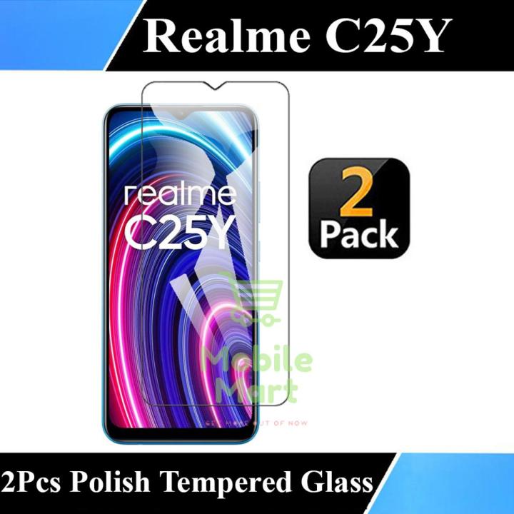 Realme C25Y Glass Protector Polish Screen Tempered For Realme C25Y - 2Pcs