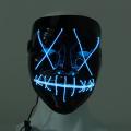 LED Light up Flash EL Wire DJ Party Raver Scary Mask Halloween Costume Cosplay Blue. 
