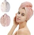 Microfiber Quick Dry Bath Hair Drying Towel Twist Terry Hat Super Absorbent Shower Cap Hair Dryer Cap Towel with Button Wrapped Bath Cap Turban Wrap. 