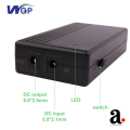 Mini UPS for wifi Routers 12 V 2A WGP  Battery Backup Uninterruptible Power Supply for WiFi, Router, Modem, Security Camera with Input 12V 2A Output 12V 2A (3x 2200mAh cells) DC 6600 mAh. 4-6 hours Backup. 