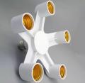 5 in 1 E27 Heads Lamp Bulb Holder Light Base LED Converter Adapter Socket Splitter. 