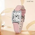 LUCKYFOX Women's Watch Luxury Rectangle Pointer Quartz Watch Rome Fashion Analog PU Leather Wrist Watch. 