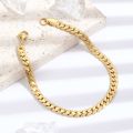 【HOT】 Punk Cool Style Gold Color Simple Chain Bracelet For Men. 