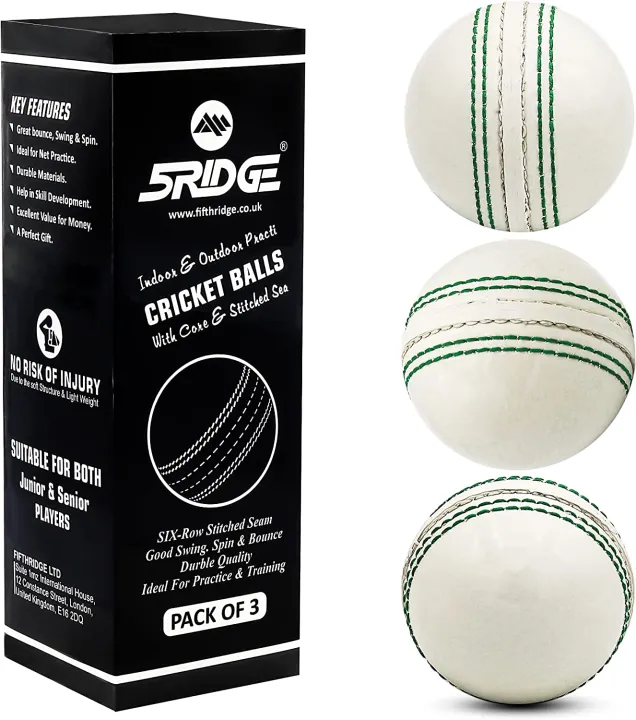 5RIDGE%203PCS%20Cricket%20Balls%20for%20Training%20-%20Soft%20&%20Safe%20Rubber%20Practice%20Cricket%20Ball%20Series%20for%20T20%20and%20Test%20Match%20%7C%20White%20and%20Red%20-%20Image%202