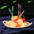 Elegant Plastic Flatware Home Dining Utensils Colorful Party Skewers Transparent Dessert Picks Disposable Plastic Fruit Forks. 