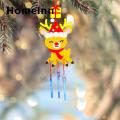Pleasant Sound Wind Chime Festive Diy Christmas Wind Chime with Snowman Deer Santa Claus Ornaments Non-woven Bell for Holiday Decor. 