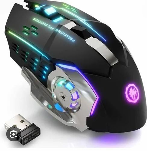 Mouse Gaming Wireless Cool Lighting Effect T2 Mouse 1200/1800/2400/3200 DPI USB Game 6D Macro Definition Programming Luminous Mechanical Gaming Mouse for Gamer Ergonomic 2.4G Rechargeable Silent Backlit USB Optical Wireless Gaming Mouse Pro Gamer Pc DVR