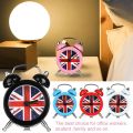 Metal Digital Quartz Clock Small Creative Retro Table Clock UNION JACK Mini Alarm Clock Round. 