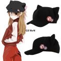 EVA Shikinami Asuka Rangure Cat Ear Polar Fleece Hat Peak Baseball Cap Anime Cosplay Accessories. 