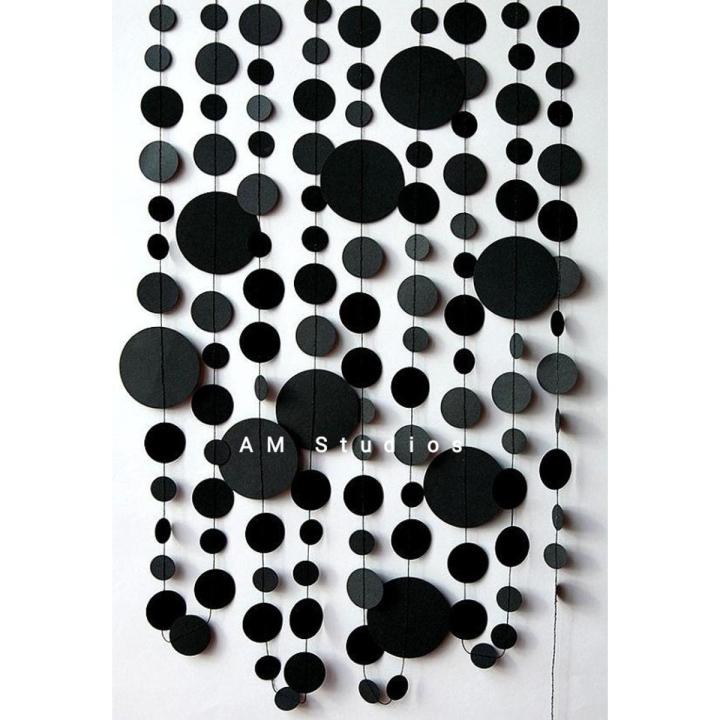 8 Black circle Strings for Valentines day love proposal wall decoration living room stage decor party dining bedroom decor multicolor birthday new year school wedding engagement office party baby shower bridal shower new home decor, gift, nikkah, mehndi