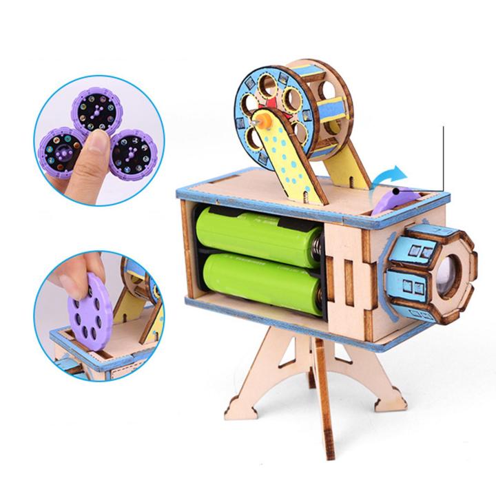 Wooden Science Project Model Kit Projector DIY Science Experiment Toy Early Learning Toys for Children Girls Boys Gifts