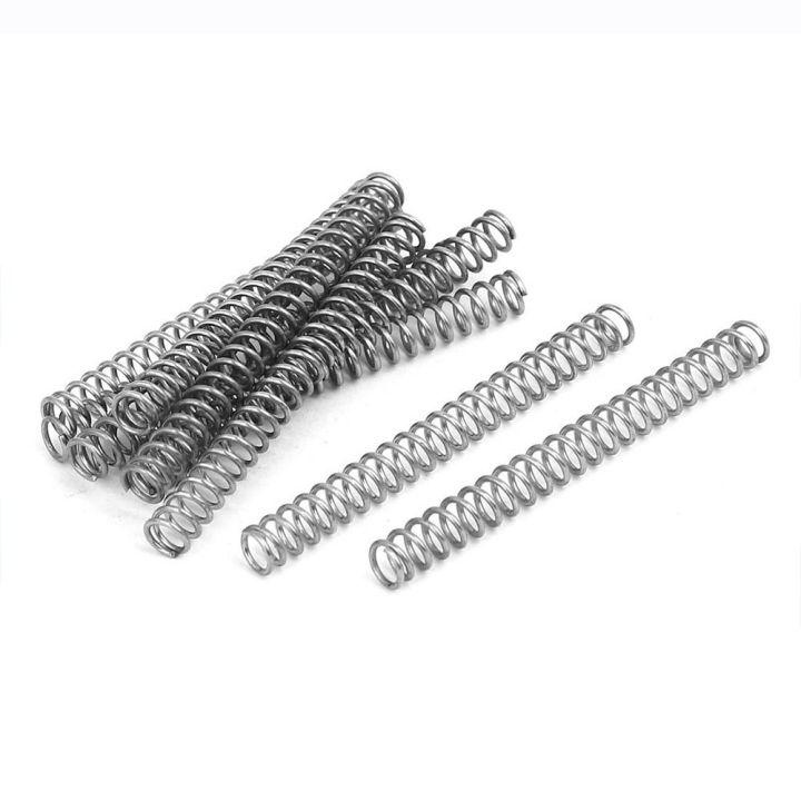 10Pcs Assortment Kit 0.7x5x50mm Spring Steel Coil Stainless Steel Silver Compression Spring Extended Compressed Springs Shop and Home Repairs