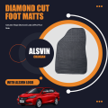 Changan Alsvin Genuine Shape Diamond Latex (3Pcs) Floor Mats Anti-Slip, Washable Black With Changan Logo. 