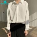 Green Home Fall Shirt Loose Lightweight Korean Style Men Shirt. 