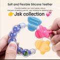 Baby Rattle Teether Toy Silicone Teething Ring Shaking Bell Newborn. 