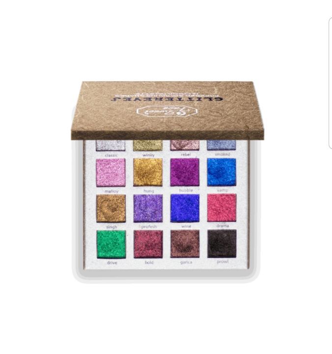 Sweet Face Glittereyes Remarkable Eye Shades Pressed Sparkling Shades 16 Colors Palette