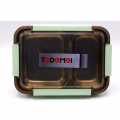 Tedemei Stainless Steel 2 Compartment Leak Proof Lunch Box portable Separated Office/Students Lunch Box. 