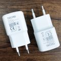 Tecno 18Watt 100% Original Charger | TECNO 18 Watt Genuine Charger Tecno Charger Original 18w Fast Charging Box Pulled Out Adapter with Type-C Data Cable And Micro Data Cable For Tecno - Android Phones. 