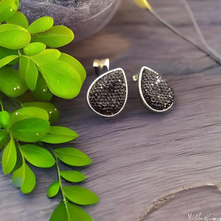 Black stone earrings