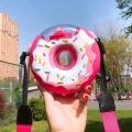 CREATIVE DONUT WATER BOTTLE WITH STRAW CARTOON CUTE DOUGHNUT KETTLE. 