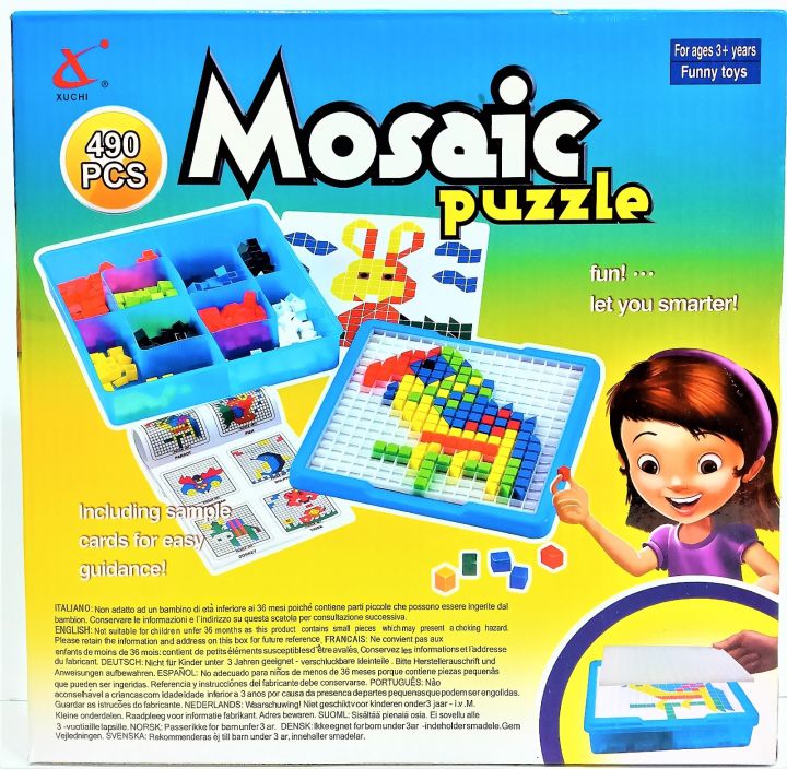 Educational%203D%20Mosaic%20Puzzle%20Game%20for%20Kids%20-%20490pcs%20Multi-Color%20Creative%20Pattern%20with%20Cards%20-%20Image%202